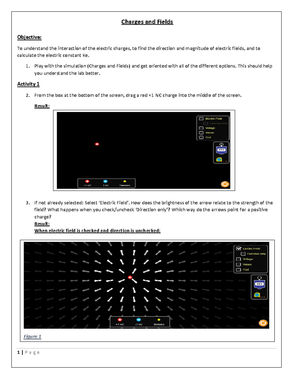 Charges and Fields LabReport - Charges and Fields Objective: To ...