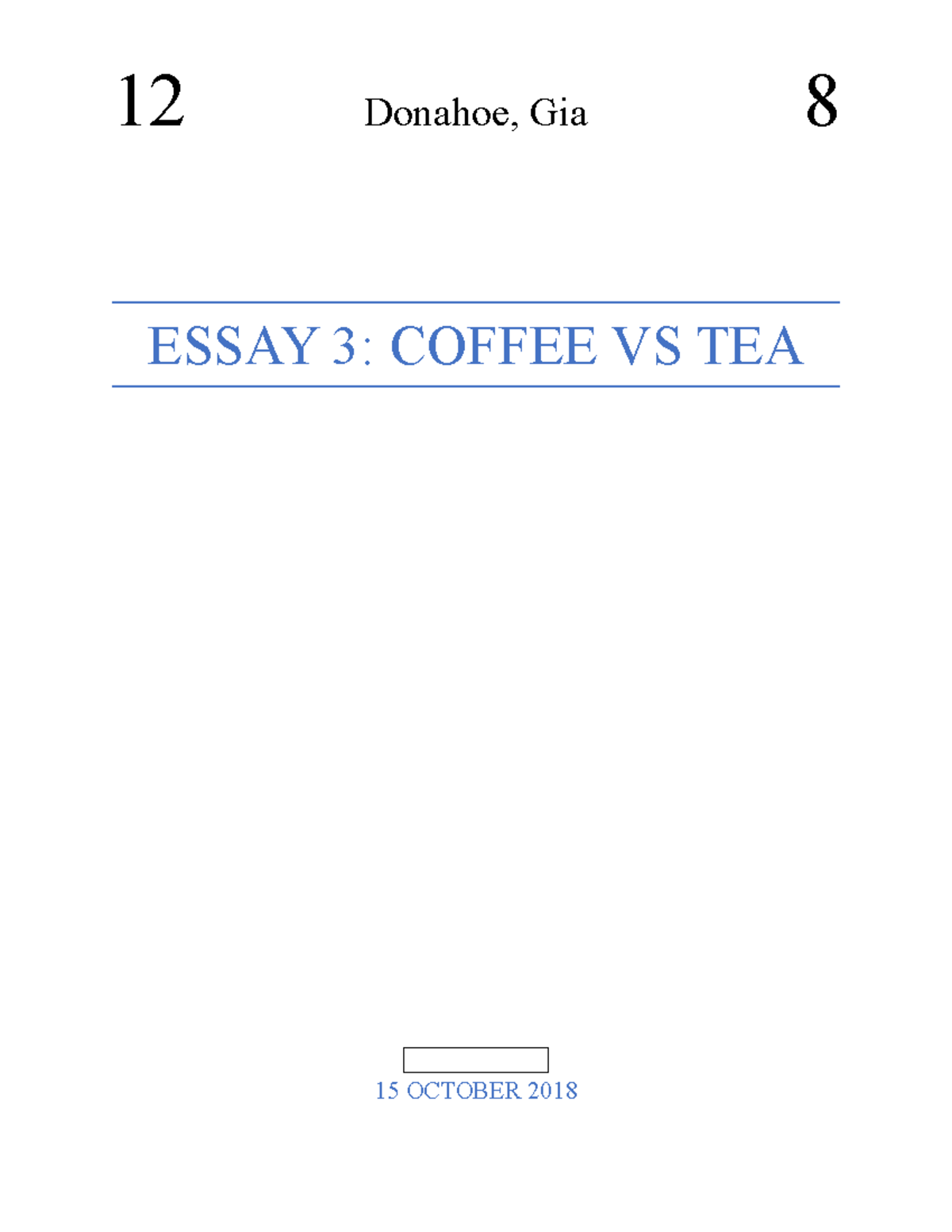 coffee tea and jrd essay in english