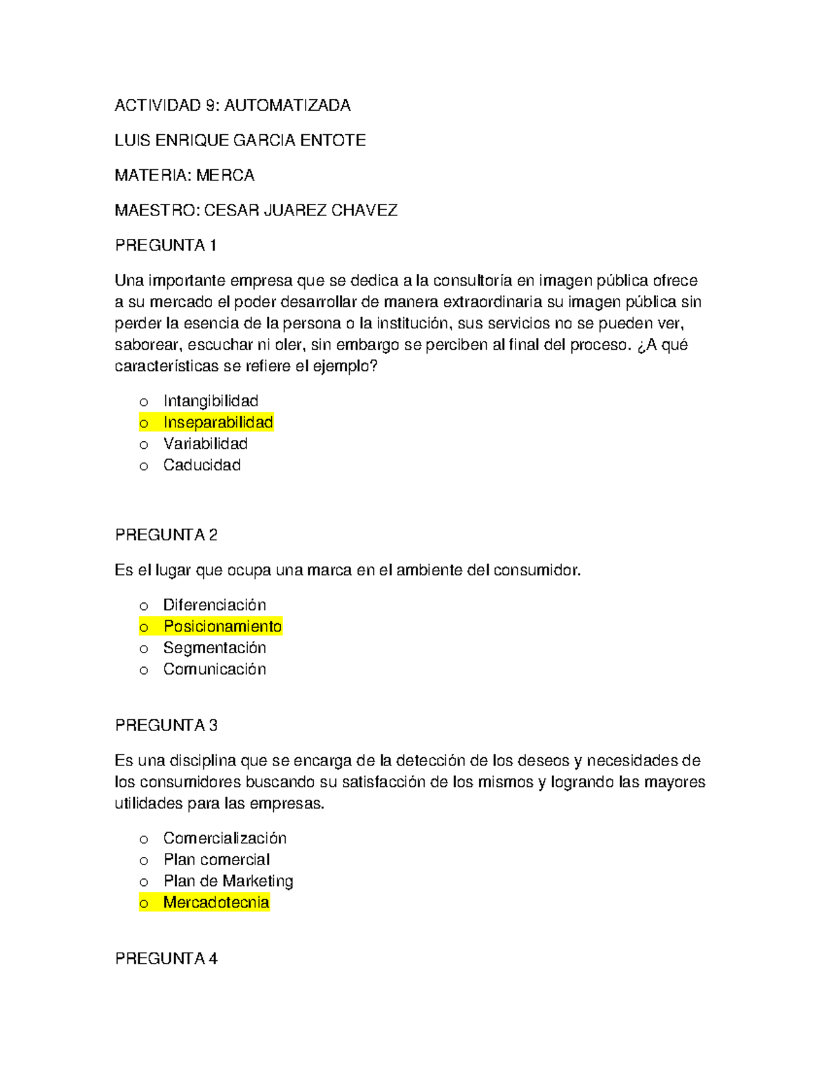 Actividad Automatizada Merca Actividad Automatizada Luis