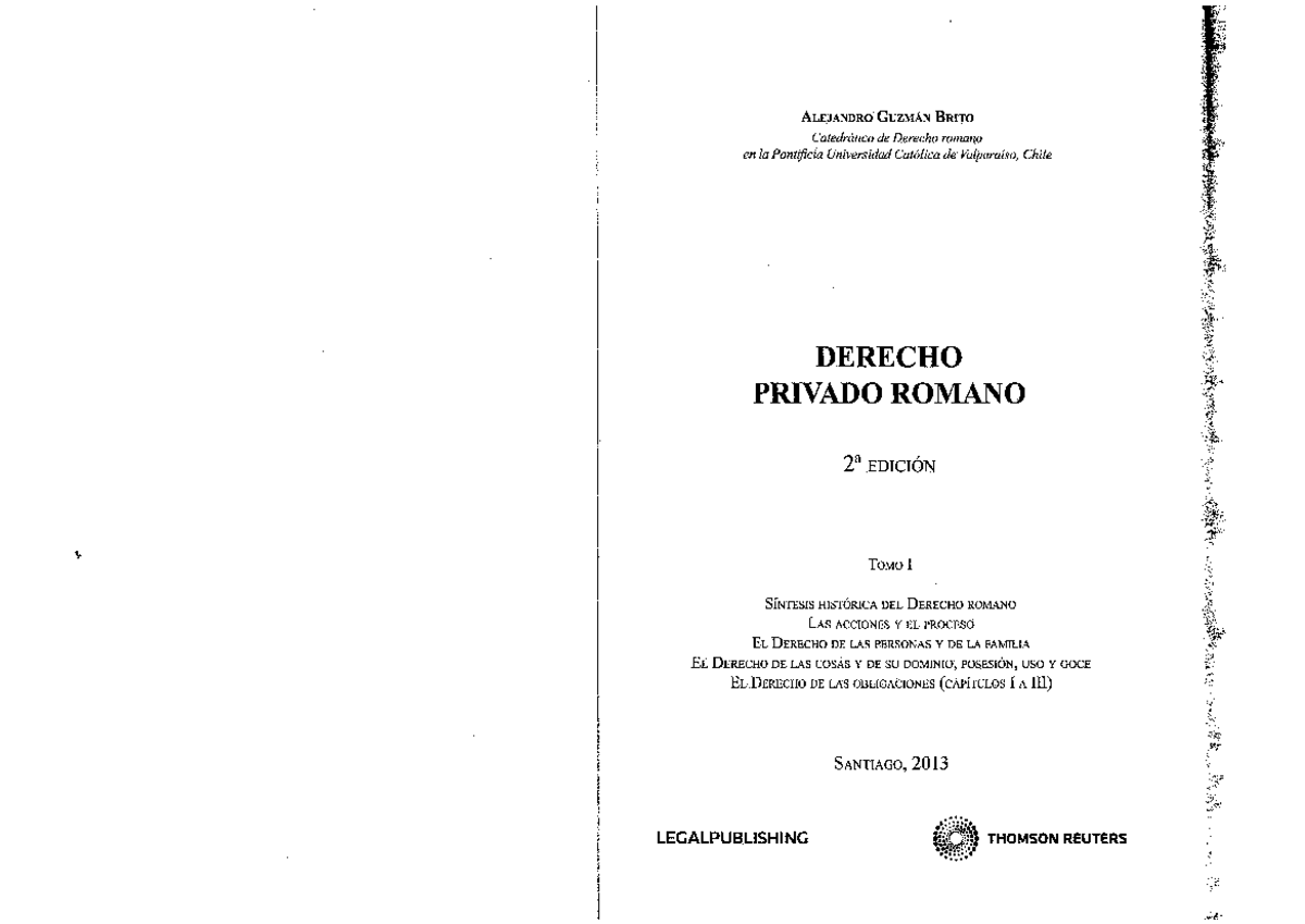 Derecho Privado Romano copia - Derecho Romano I - Studocu