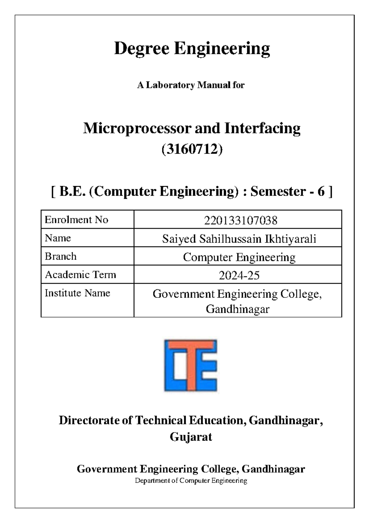 MPI PRACTICAL INDEX - Degree Engineering A Laboratory Manual For ...