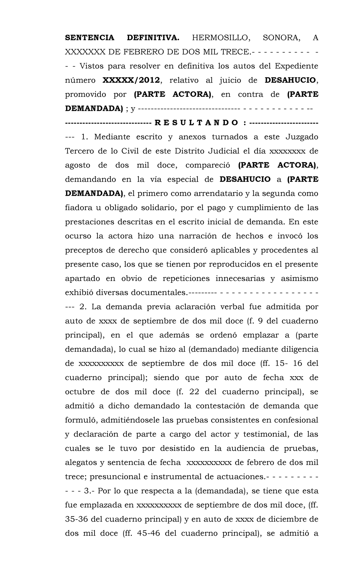 Planeación. Unidad 2. Sesión 4 - SENTENCIA DEFINITIVA. HERMOSILLO ...
