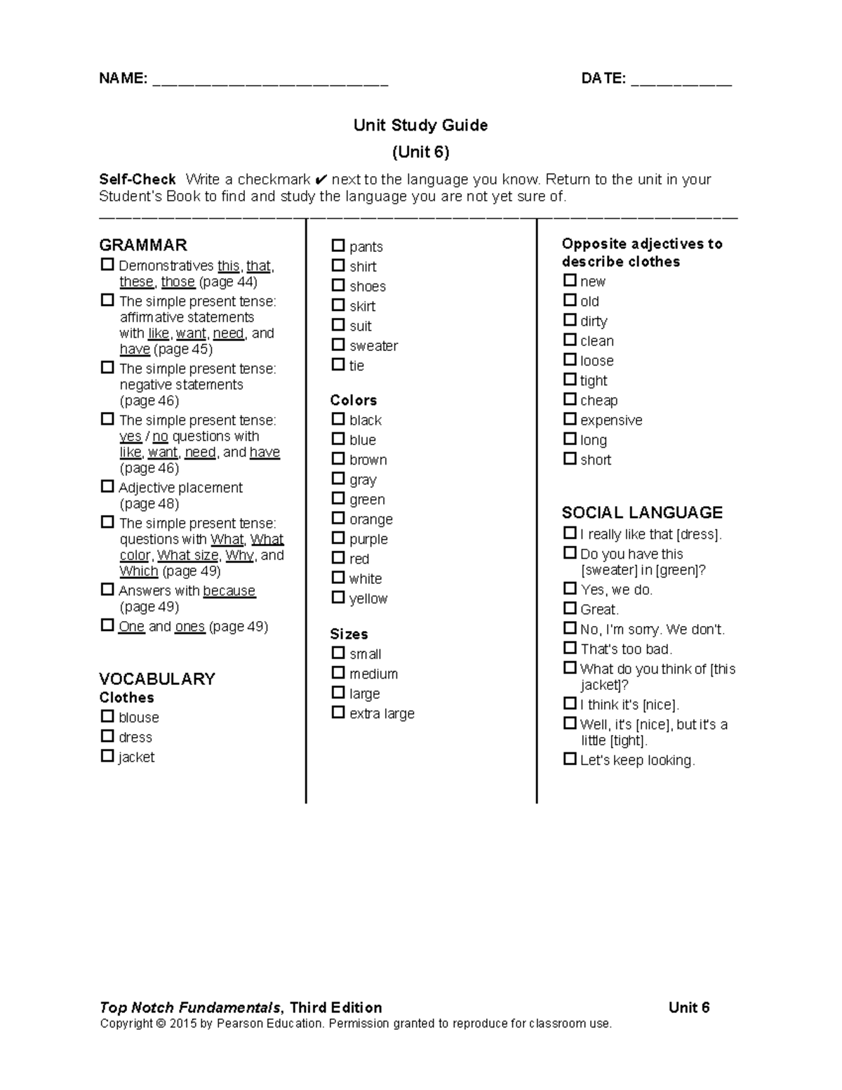 Unit 2 Study Guide - NAME: ____________________________ DATE ...