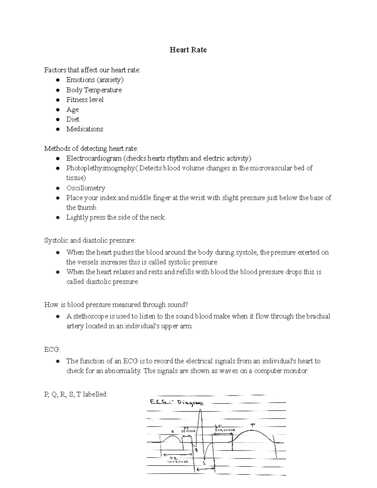 Heart Rate essay - Heart Rate Factors that affect our heart rate ...