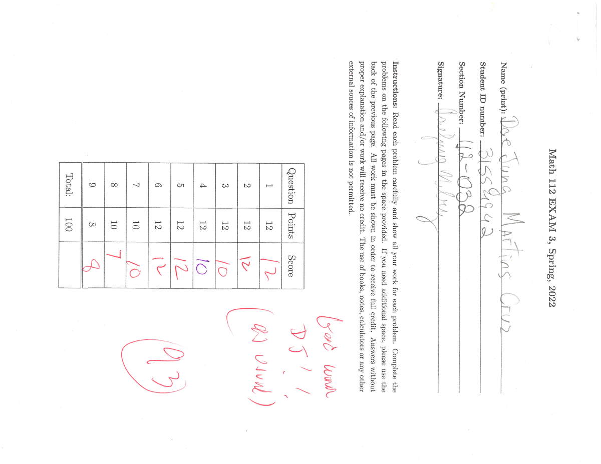 Calc II Exam 3 - exam practice - MATH 213 - Studocu