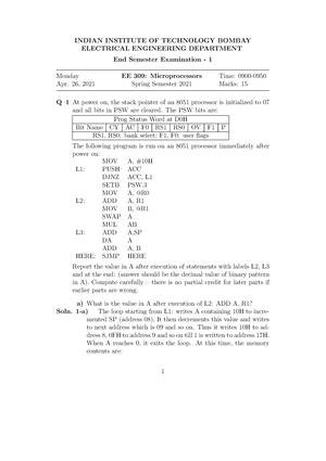 EE309 Endsem Part 2 Paper & Solution - INDIAN INSTITUTE OF TECHNOLOGY ...