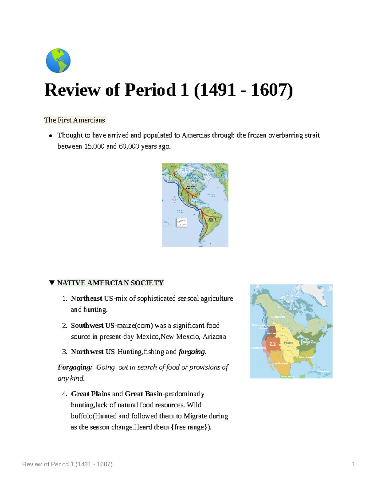 Review Of Period 1 (1491 - 1607) - APUSH 1 - StuDocu