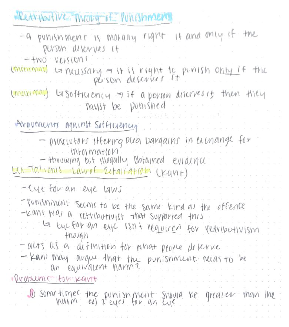 Retributive Theory of Punishment - PHIL 230 - Studocu