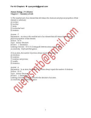 Test Bank and Solutions For Human Biology 17th Edition By Sylvia