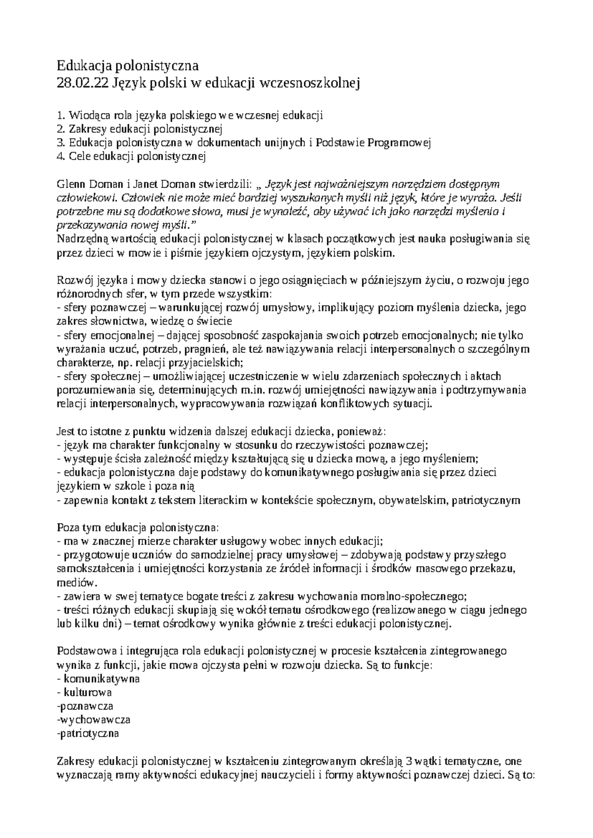Edukacja-polonistyczna 1 - Edukacja polonistyczna 28.02 Język polski w