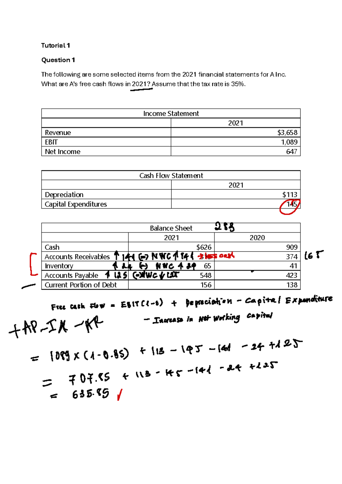 Tutorial+1 - Tutorial 1 work - Tutorial 1 Question 1 The following are ...