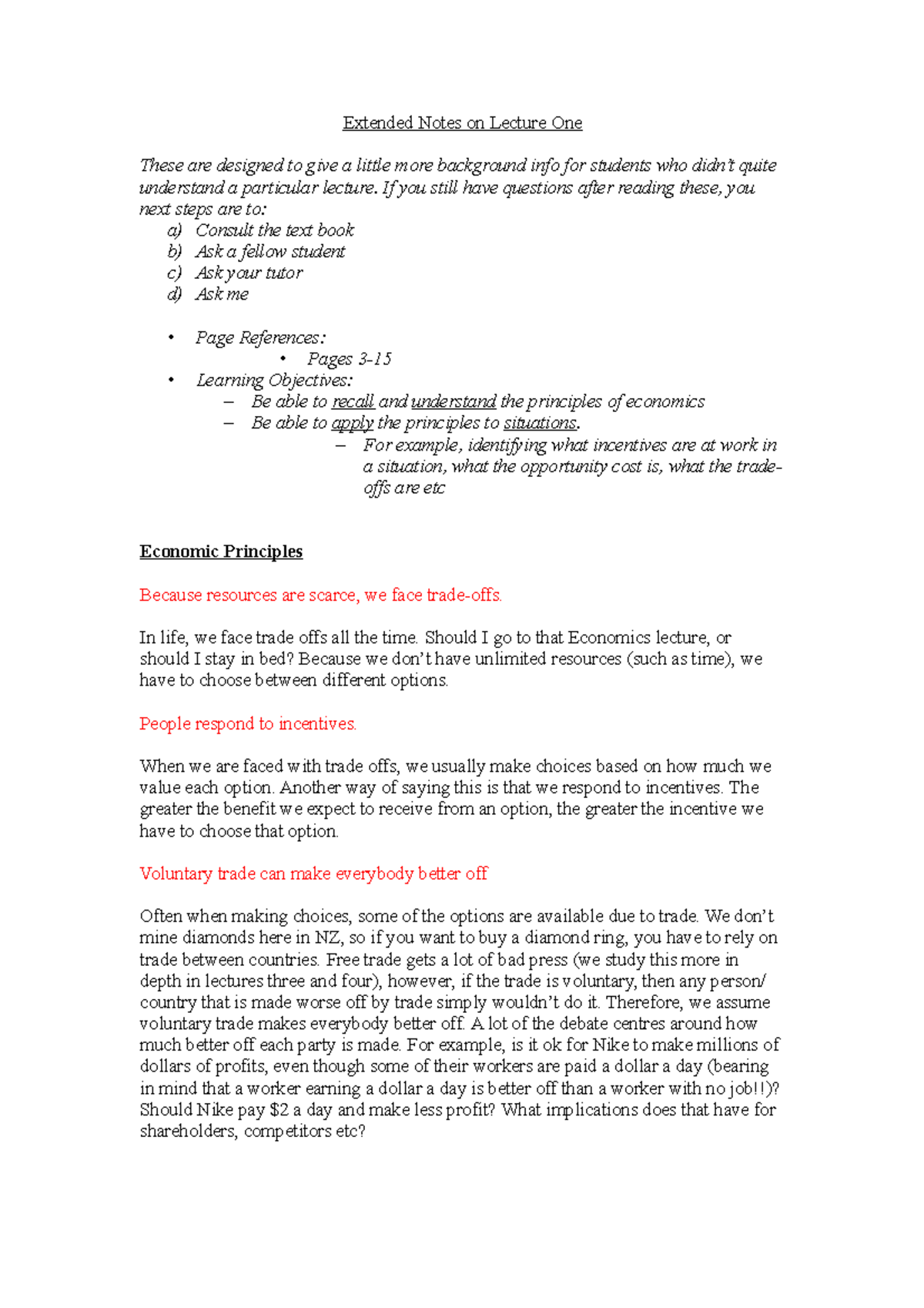 Lecture 1 - Extended Notes on Lecture One These are designed to give a ...