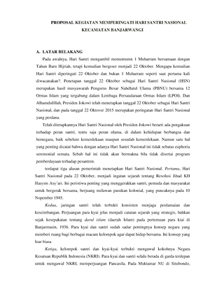 Proposal-hari-santri-nasional 2022 dar - PROPOSAL KEGIATAN MEMPERINGATI