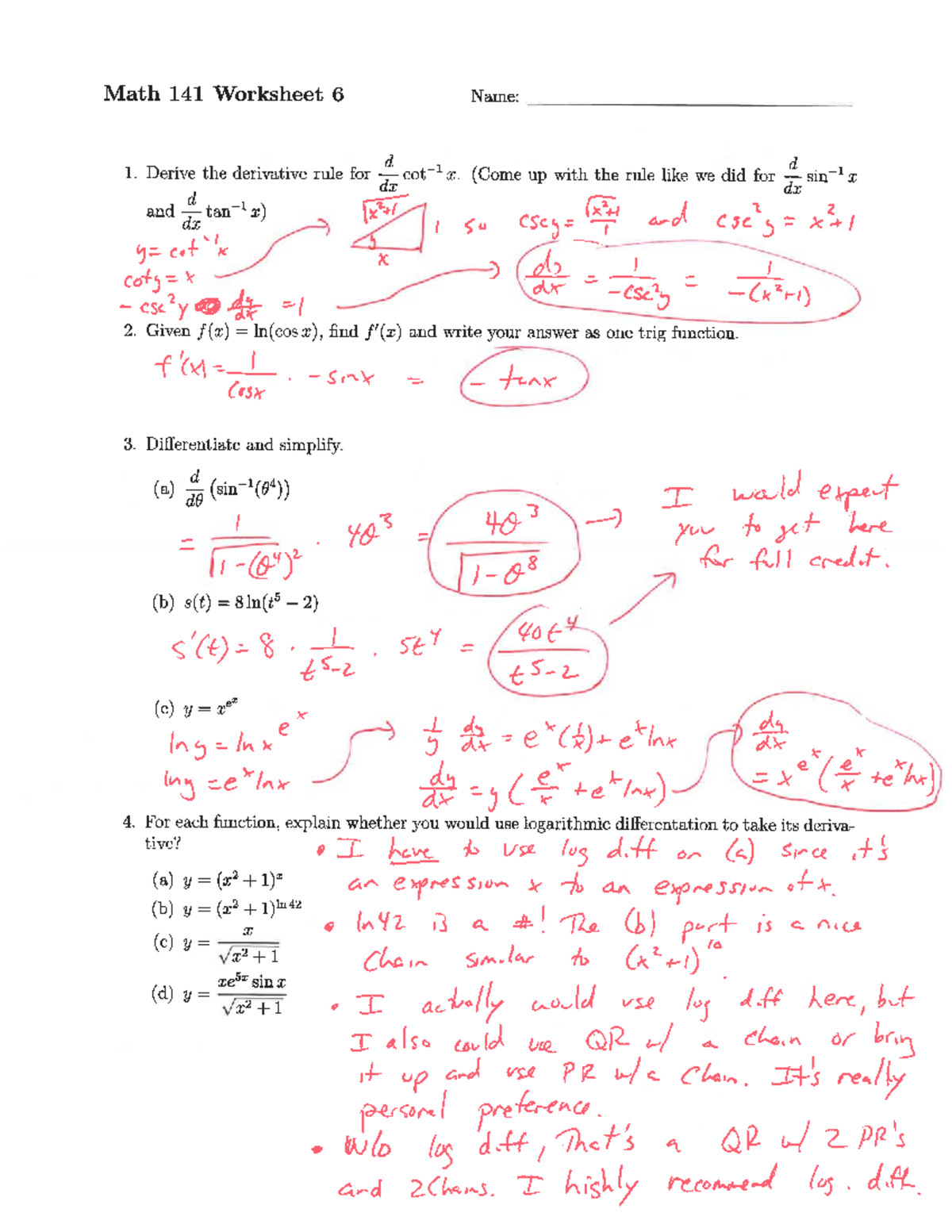 Ws6 sukanek - Worksheet 6 - MATH 141 - Studocu