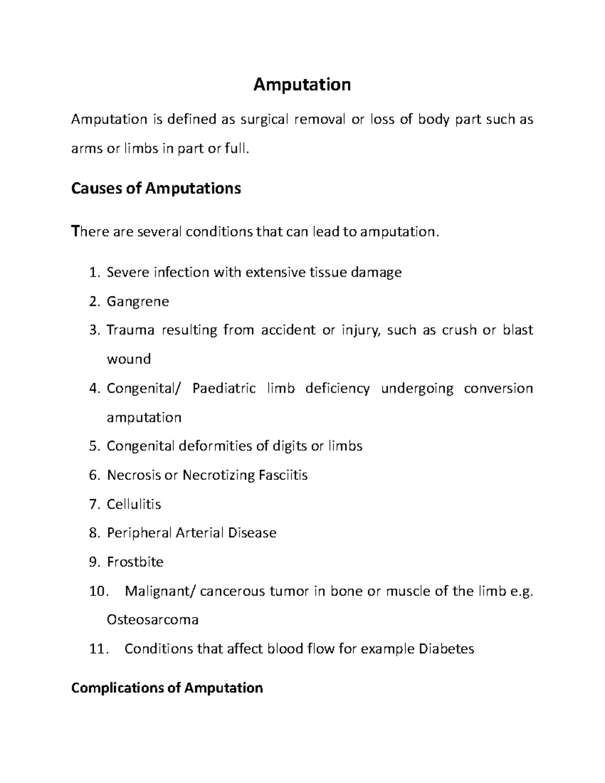 Amputation-WPS Office - Amputation Amputation is defined as surgical ...