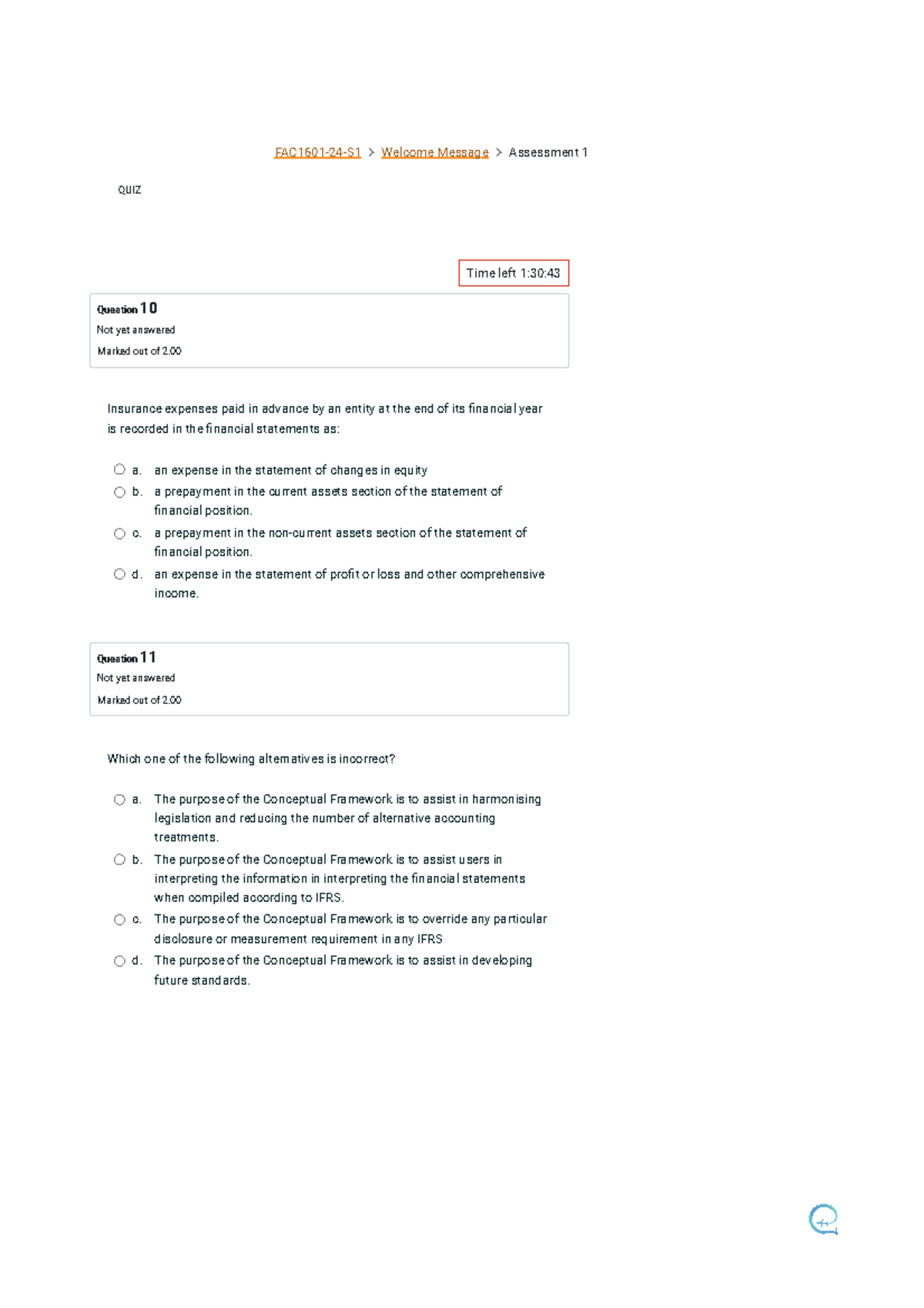 Assessment 1 (page 4 Of 9) - FAC1601-24-S1 Welcome Message Assessment 1 ...