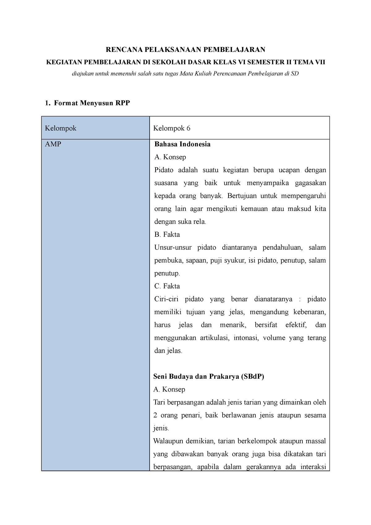 Tugas Merancang RPP - RENCANA PELAKSANAAN PEMBELAJARAN KEGIATAN ...