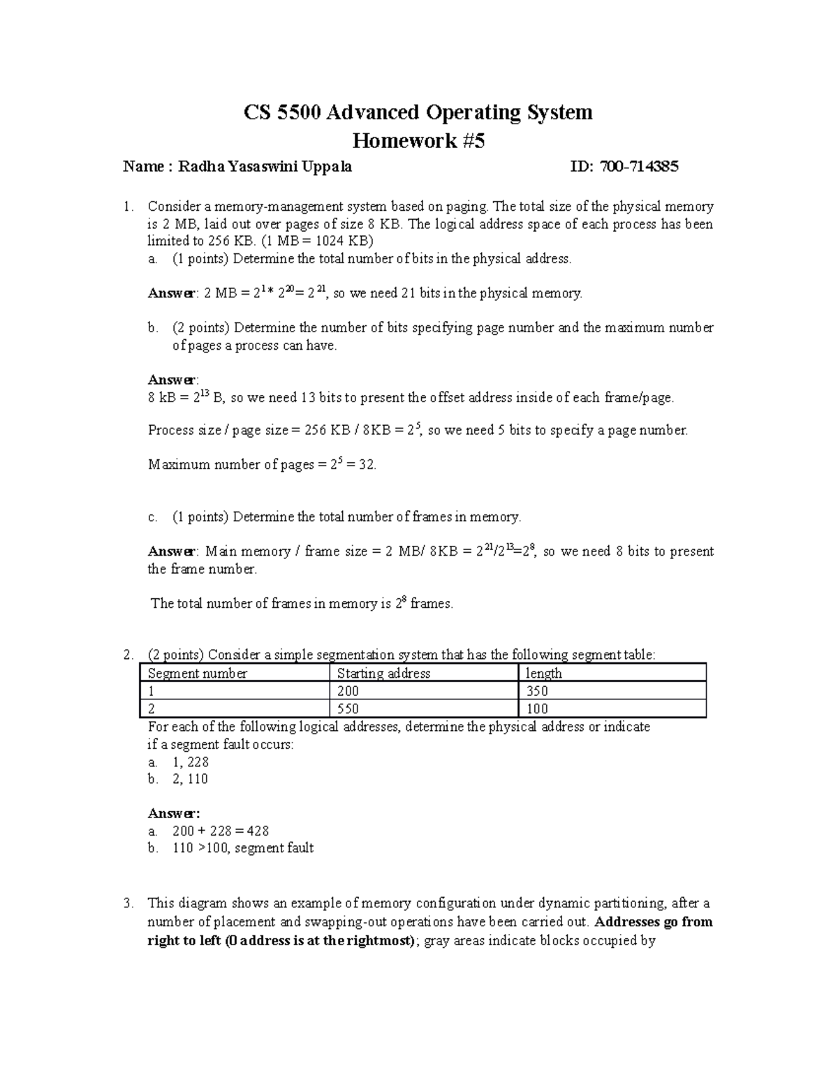 operating system homework