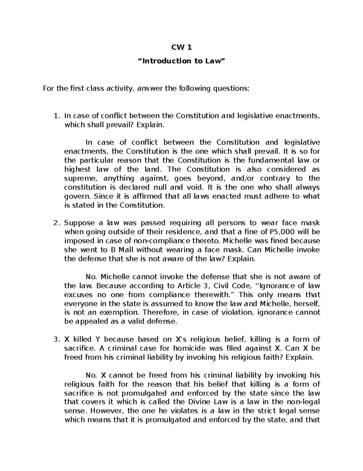 Law 201 Cw 1 Introduction To Law Cw 1 Introduction To Law For The Law 201 Cw 1 Introduction To Law Cw 1 Introduction To Law For The