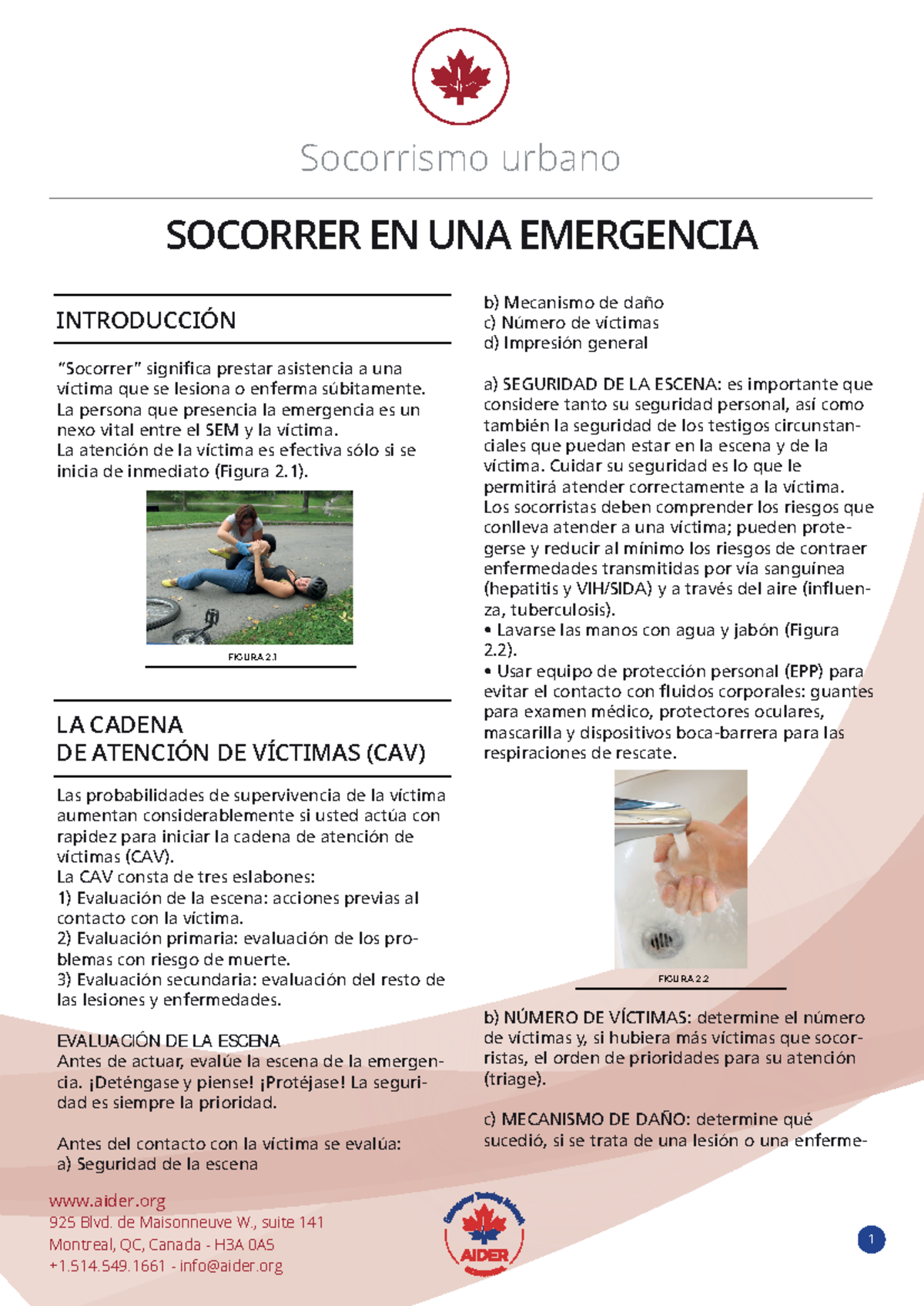 2 Socorrer en una emergencia - Socorrismo urbano aider 925 Blvd. de ...