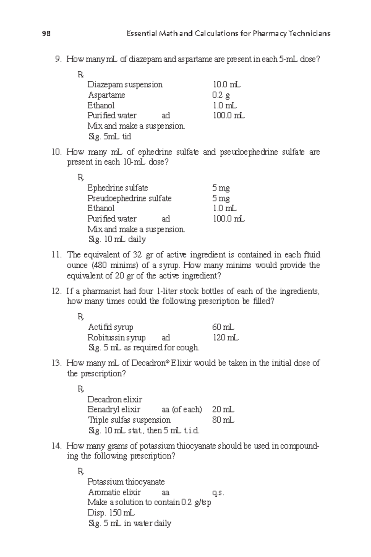 Essential Math and Calculations for Pharmacy Technicians-12 - DROLQ J ...
