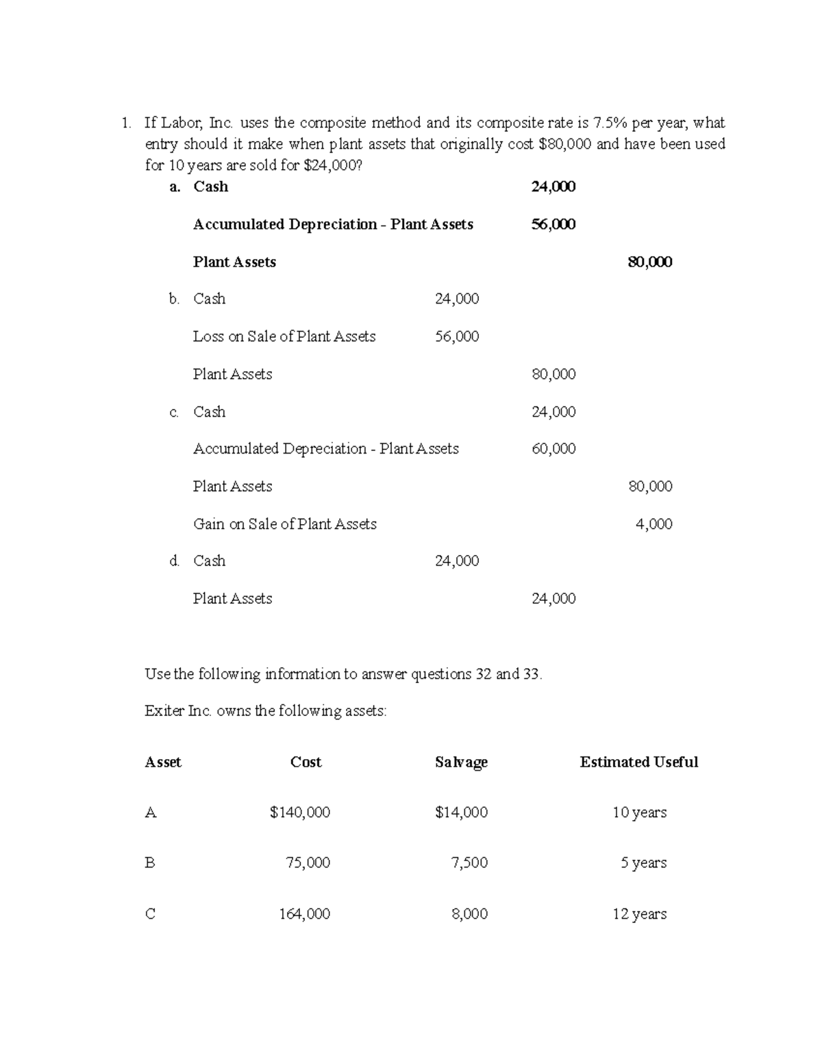 ACCT 107 - Practice Problems - If Labor, Inc. uses the composite method ...