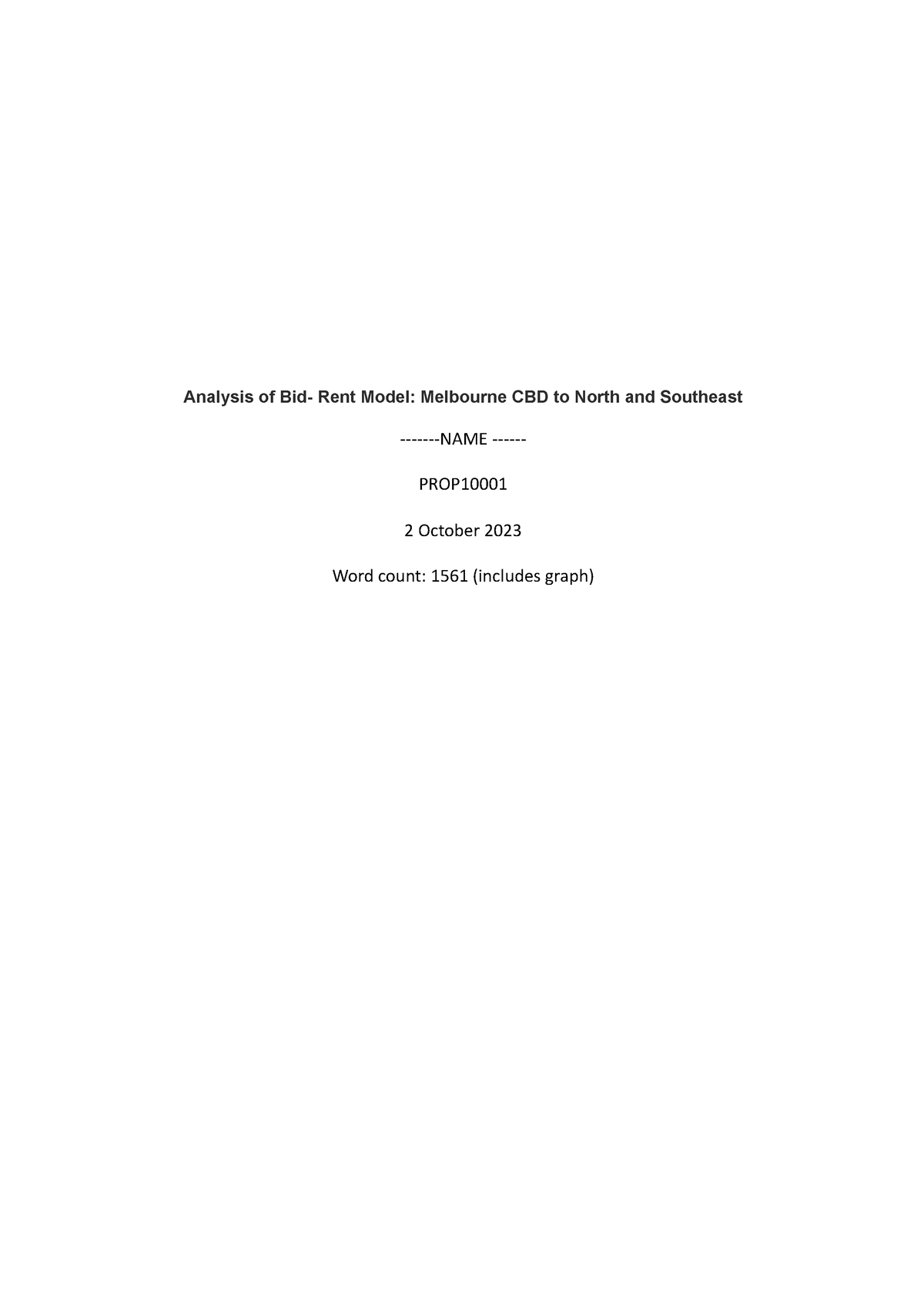 Assessment 2- Bid Rent Theory - Analysis of Bid- Rent Model: Melbourne ...