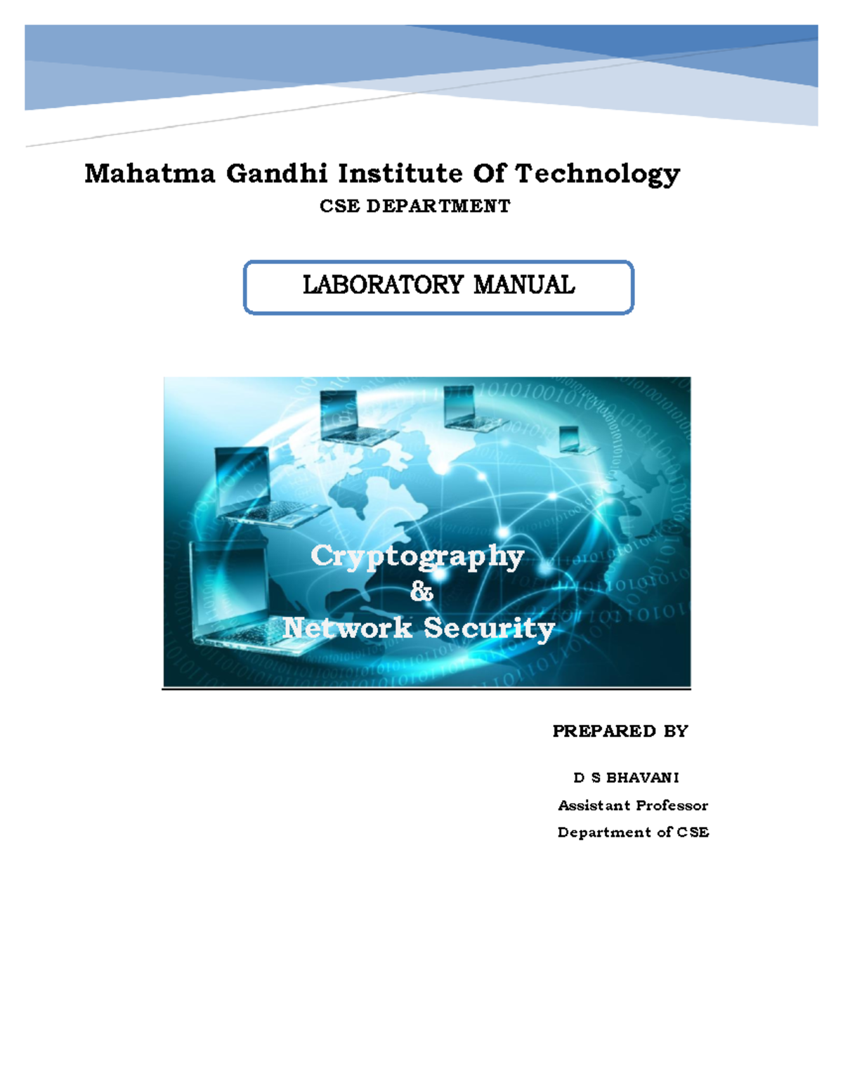 CNS Lab Manual - Lab Experiments - Mahatma Gandhi Institute Of ...