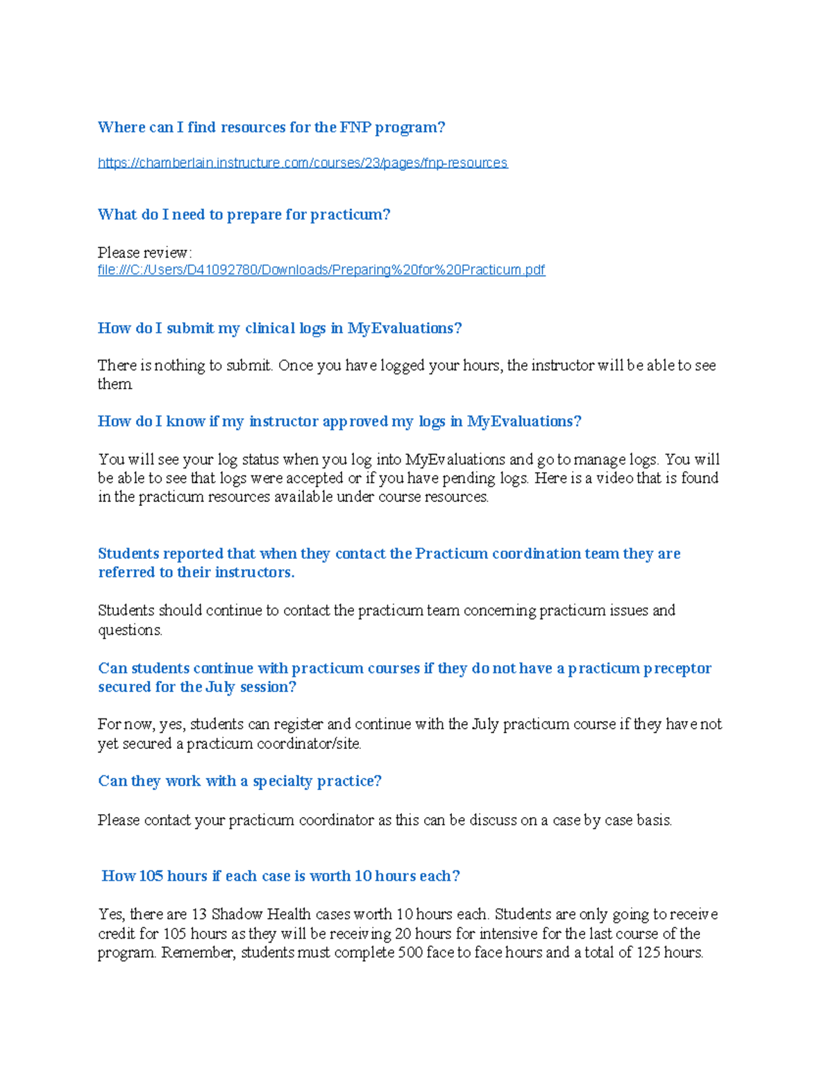 NR511 NP Cafe FAQs frequently asked questions for nr 511 - Where can I find  resources for the FNP - Studocu