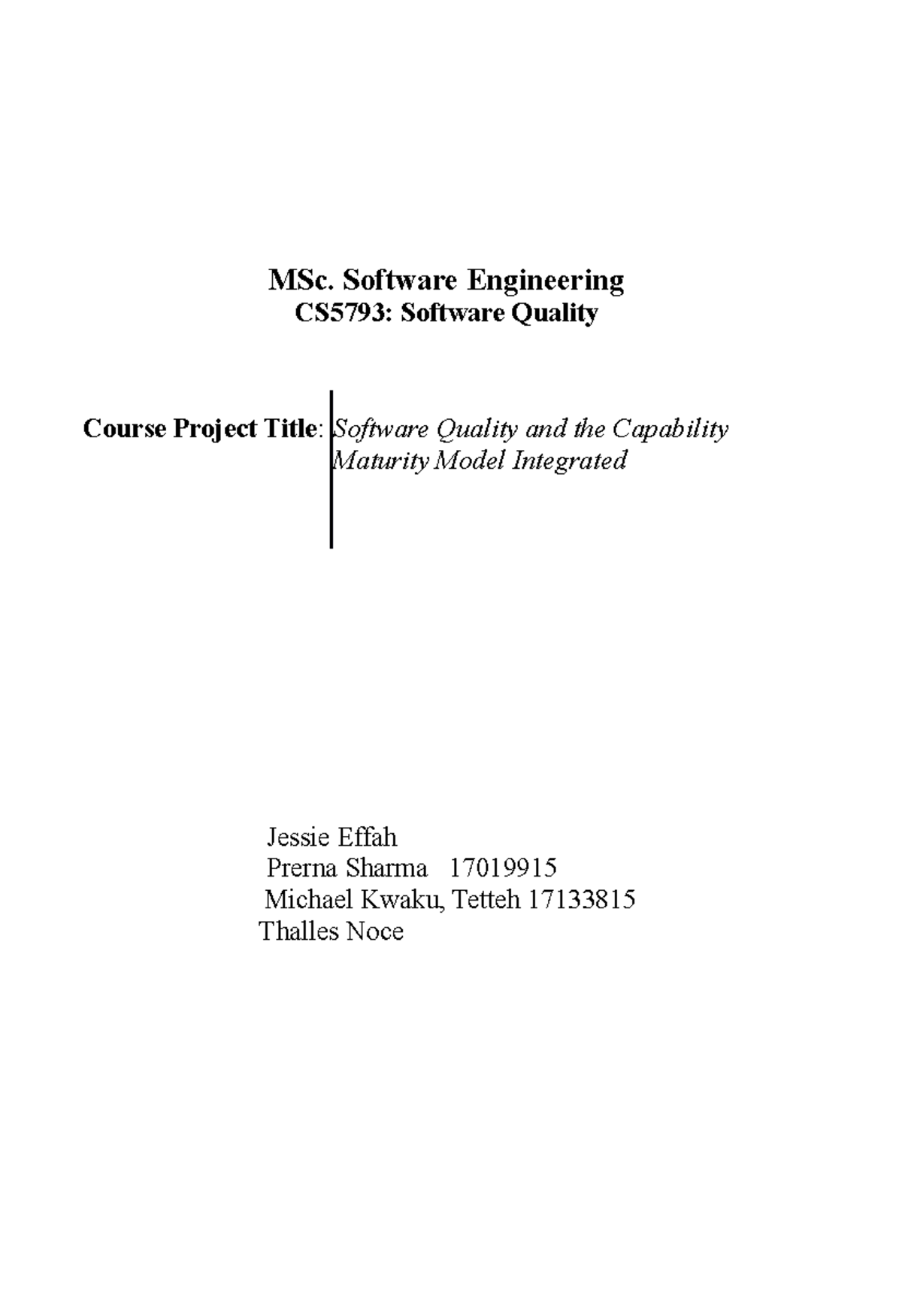software-quality-msc-software-engineering-cs5793-software-quality