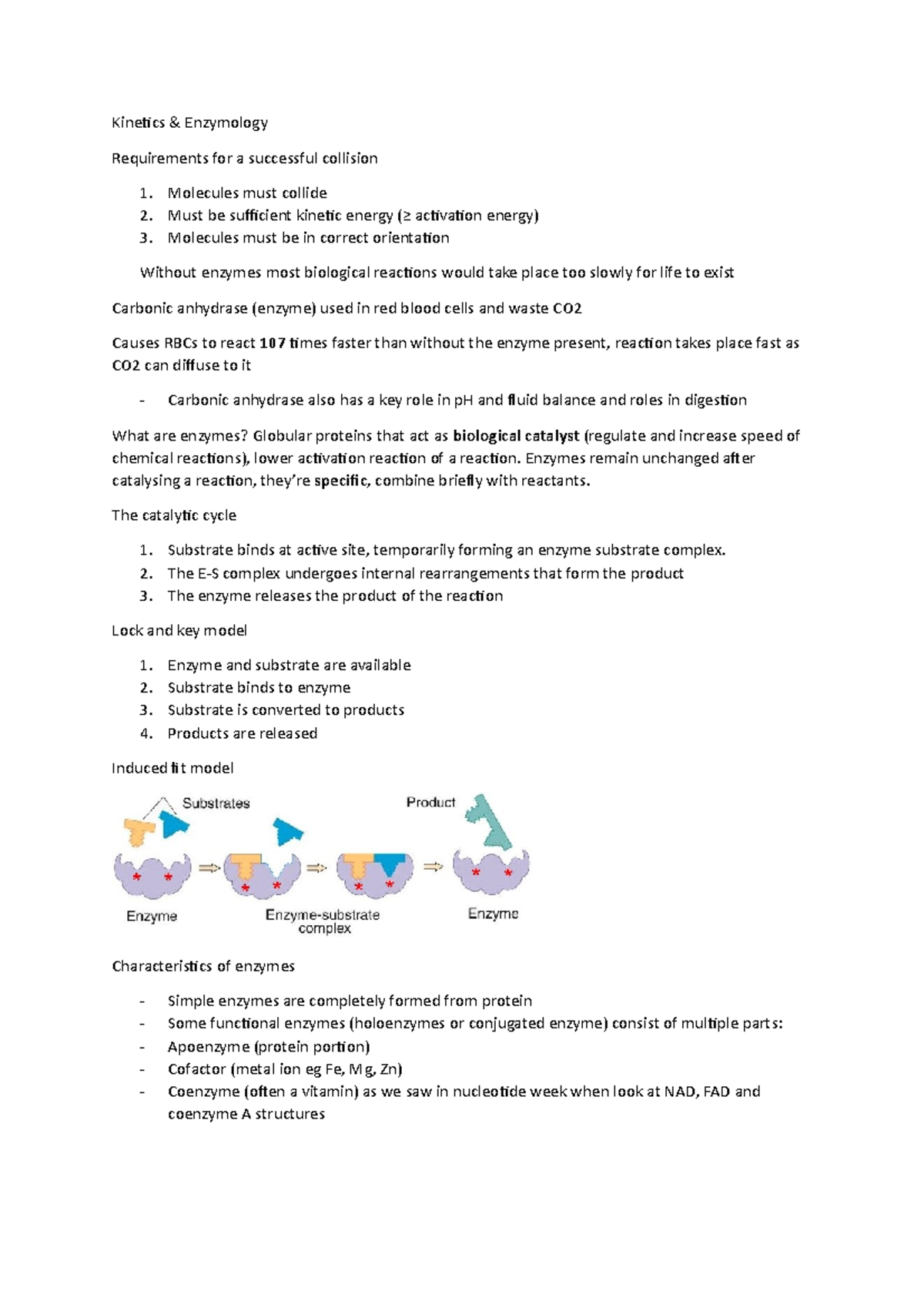 and Enzymology & Enzymology Requirements for a