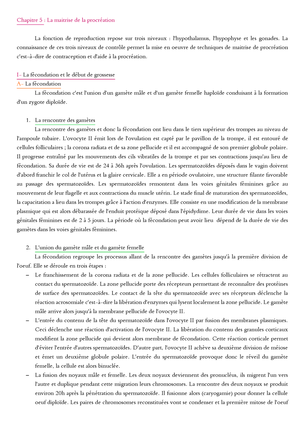 Chap 5 La Maitrise De La Procréation - Chapitre 5 : La Maitrise De La ...