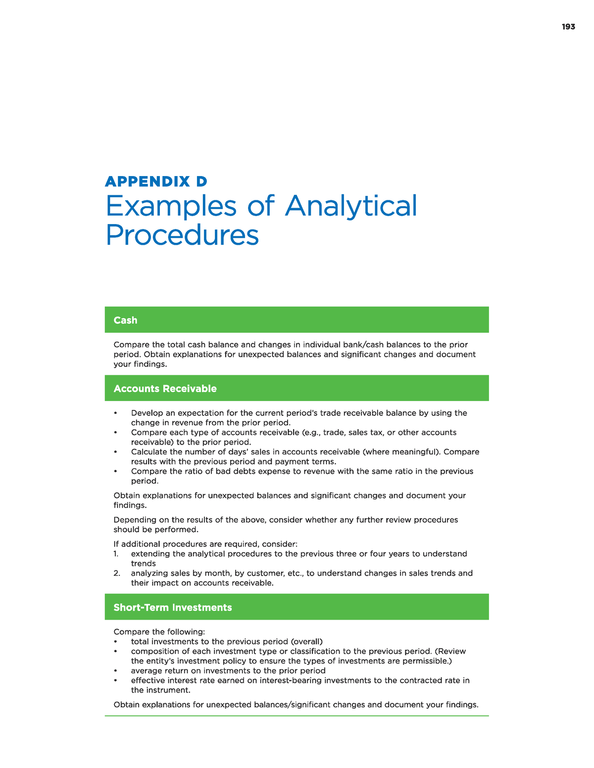 Analytical Procedures - FIN134 - Studocu