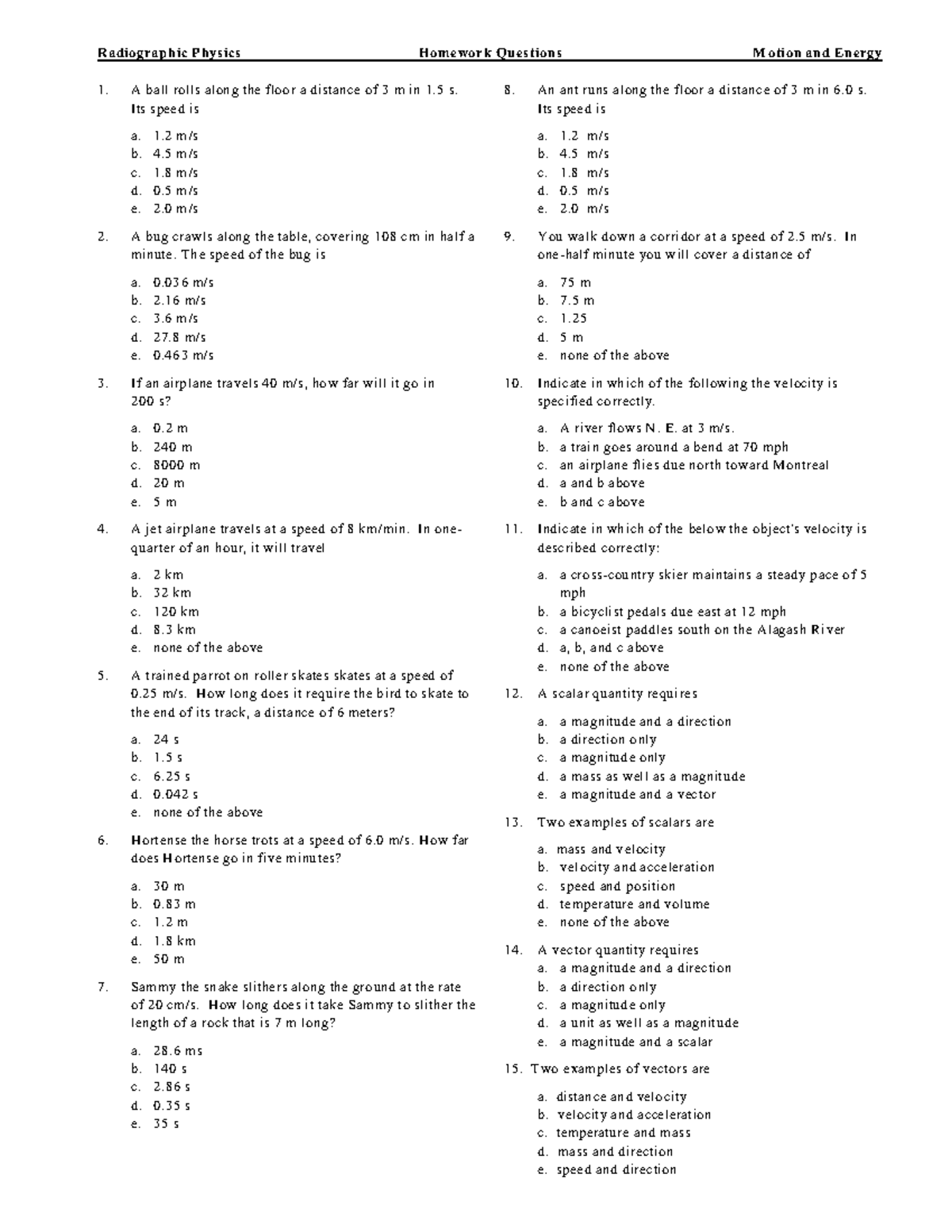 Physics HW 2 - Practice material - Radiographic Physics Homework ...