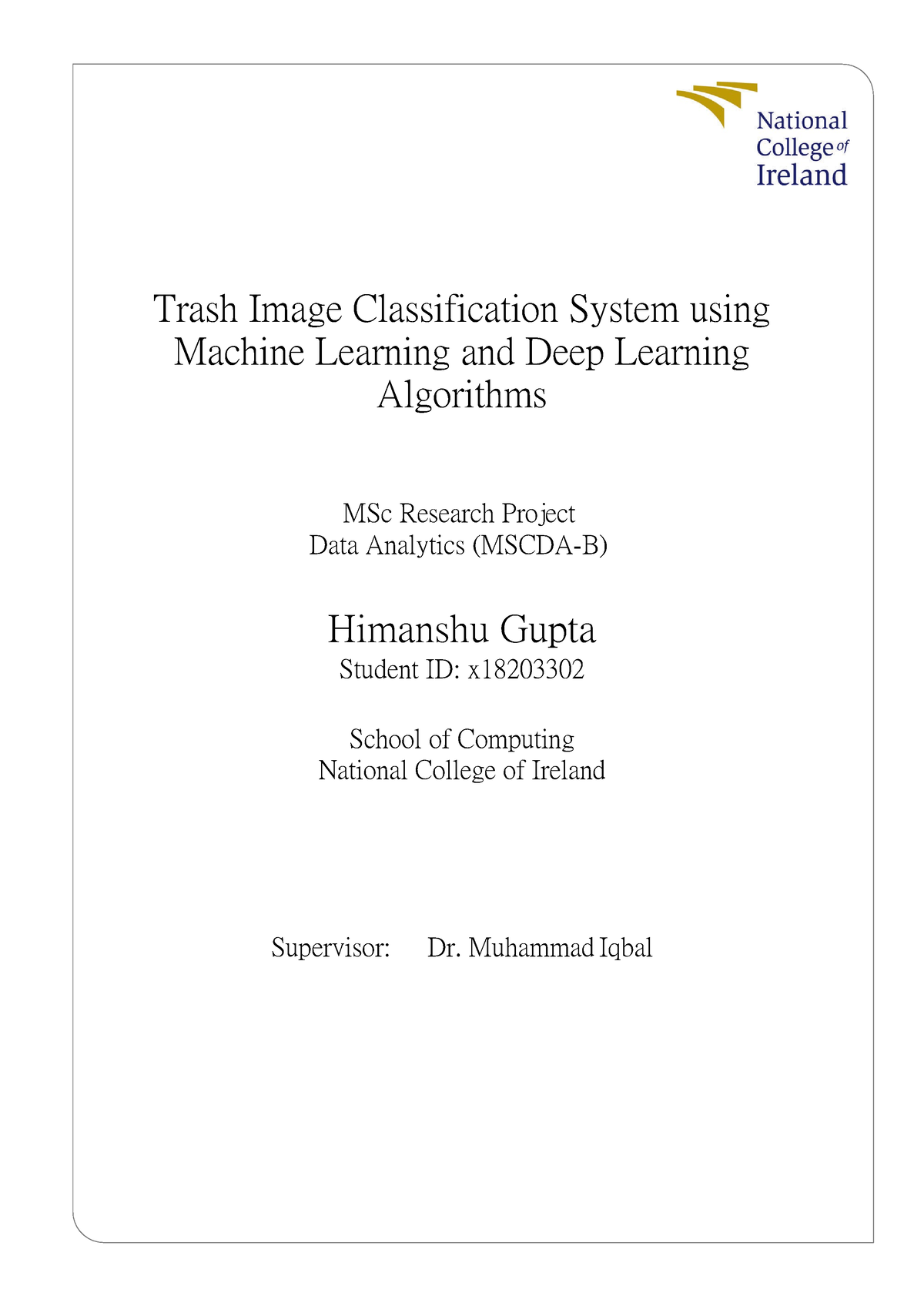 Himanshugupta About waste management Trash Image Classification