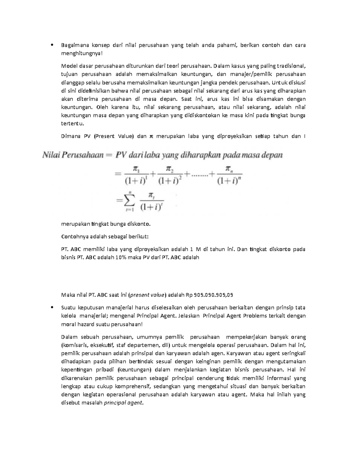 Diskusi 1 Ekonomi Manajerial - Bagaimana Konsep Dari Nilai Perusahaan ...