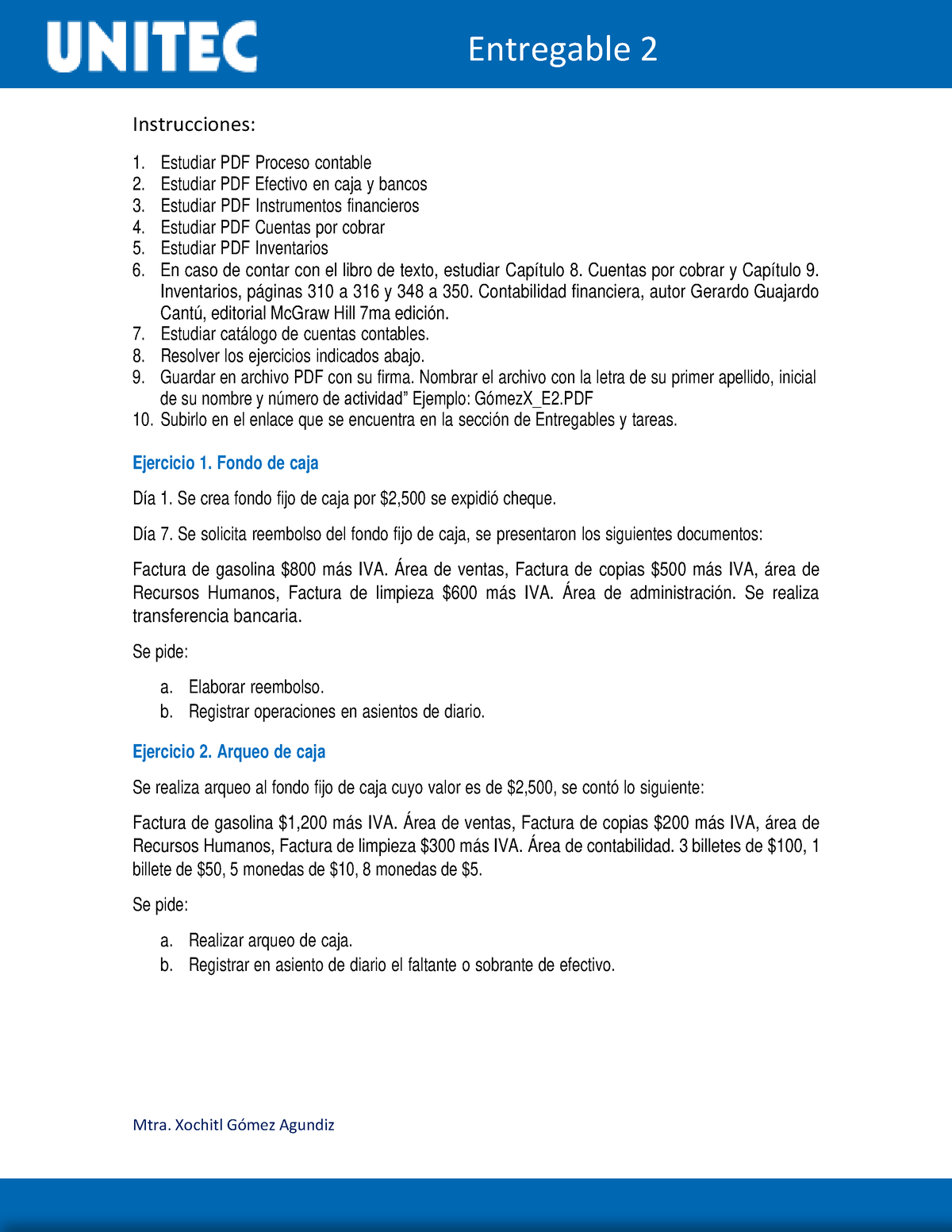 Entregable 2 - Estudiar PDF Proceso Contable 2. Estudiar PDF Efectivo ...