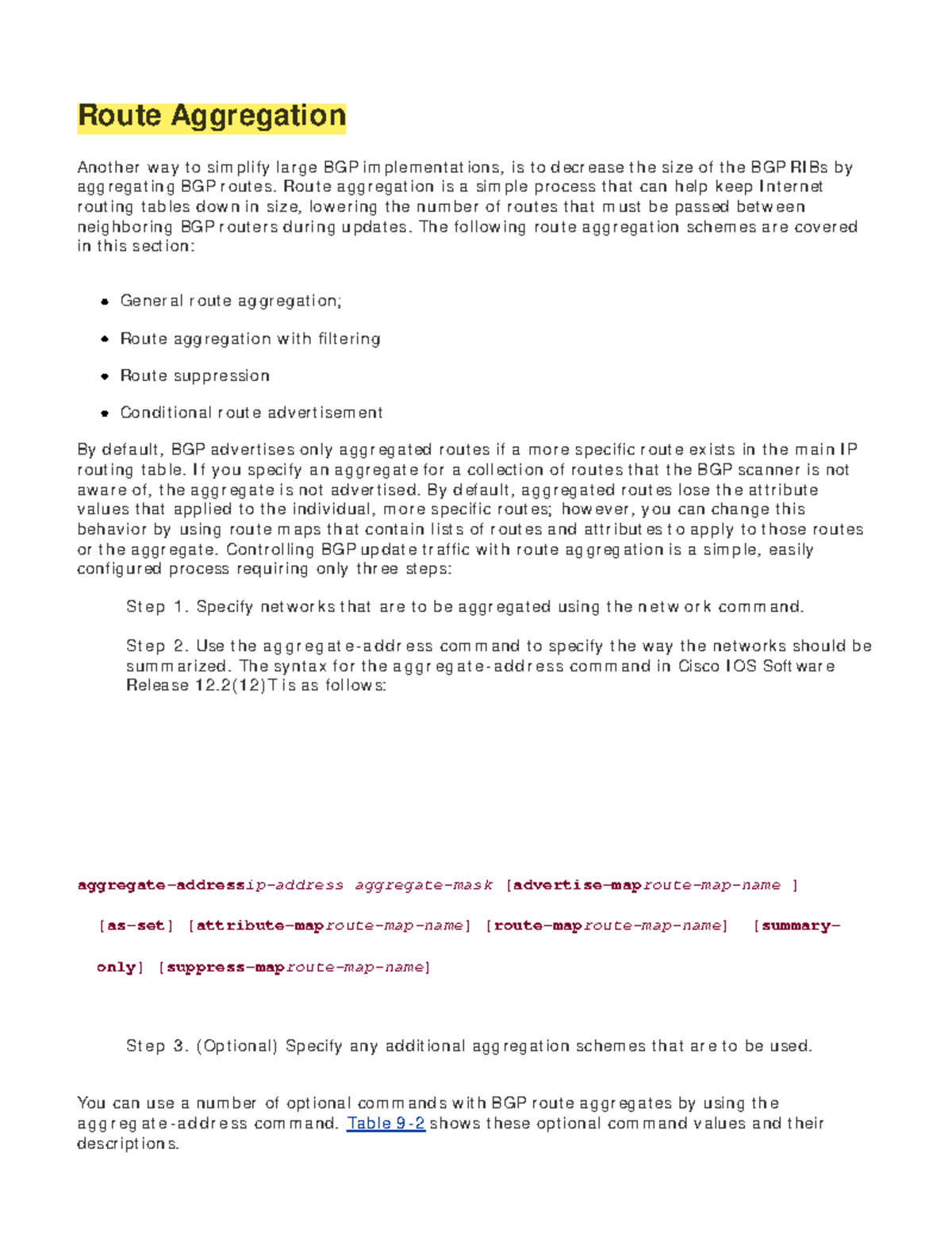 Chapter 9 Advanced BGP Configuration 2 - Table of Content s I ndex Exam ...