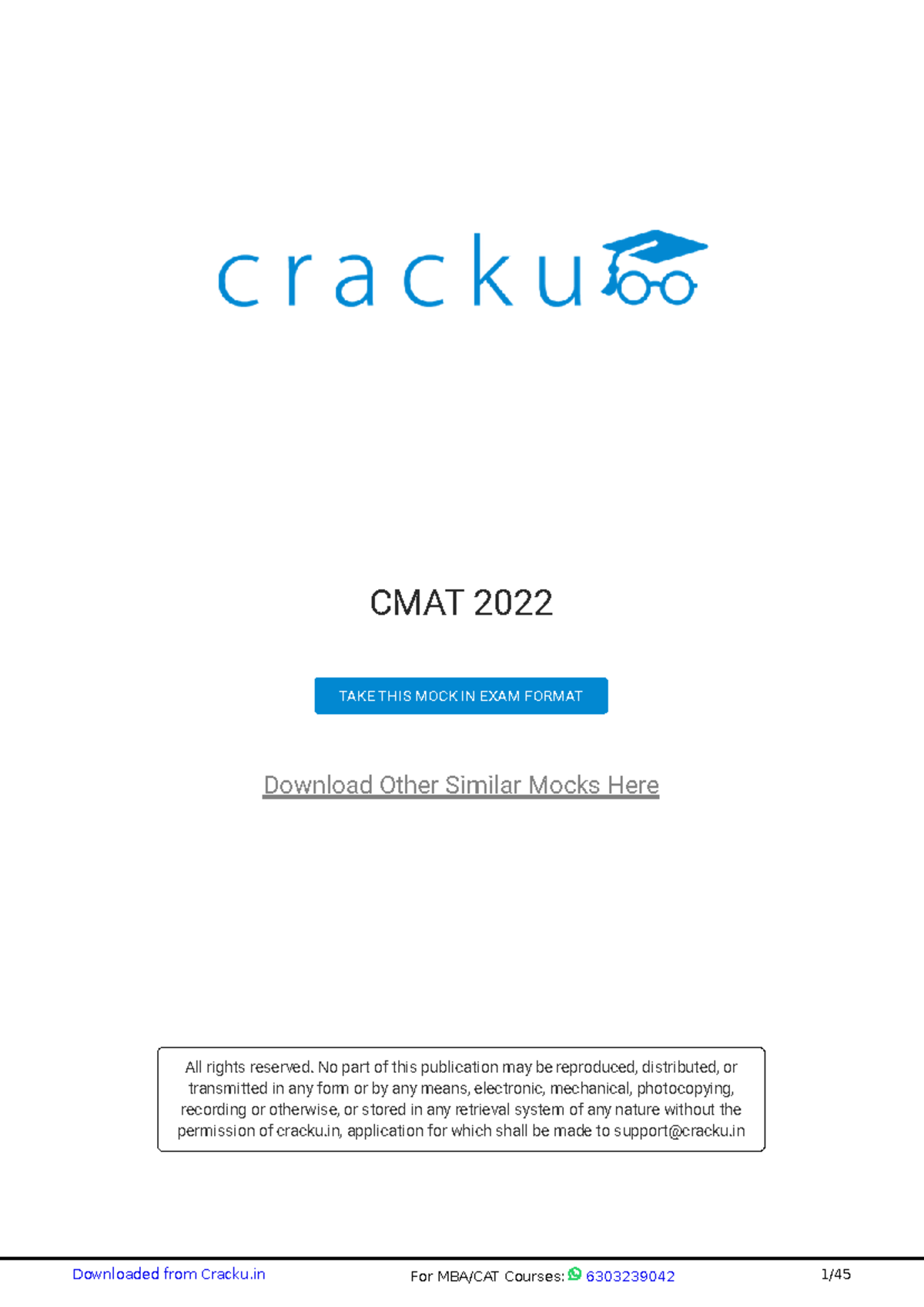CMAT 2022 by Cracku - CMAT - CMAT 2022 Download Other Similar Mocks ...