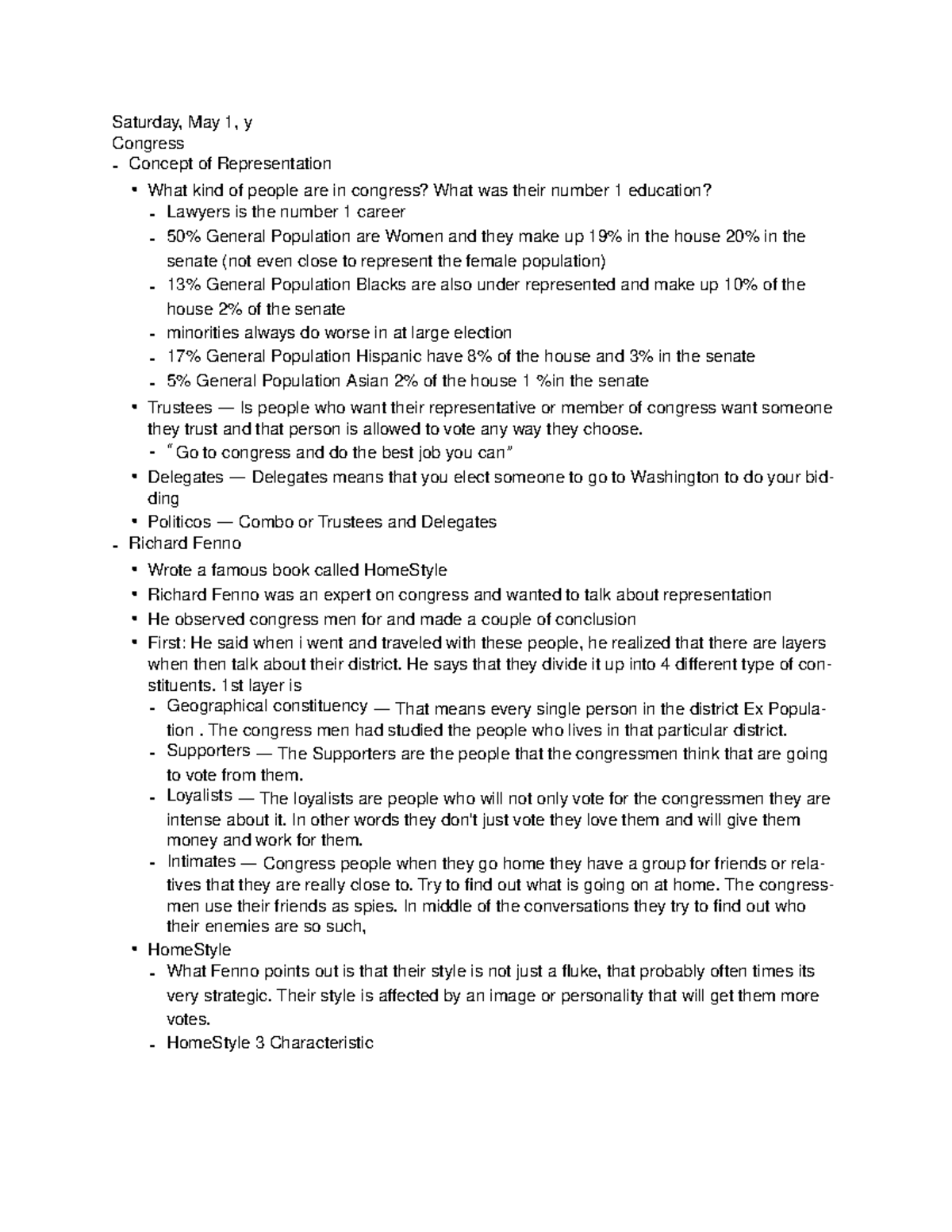 Congress Word - Notes - Tuesday, August 27, y Congress - Concept of ...
