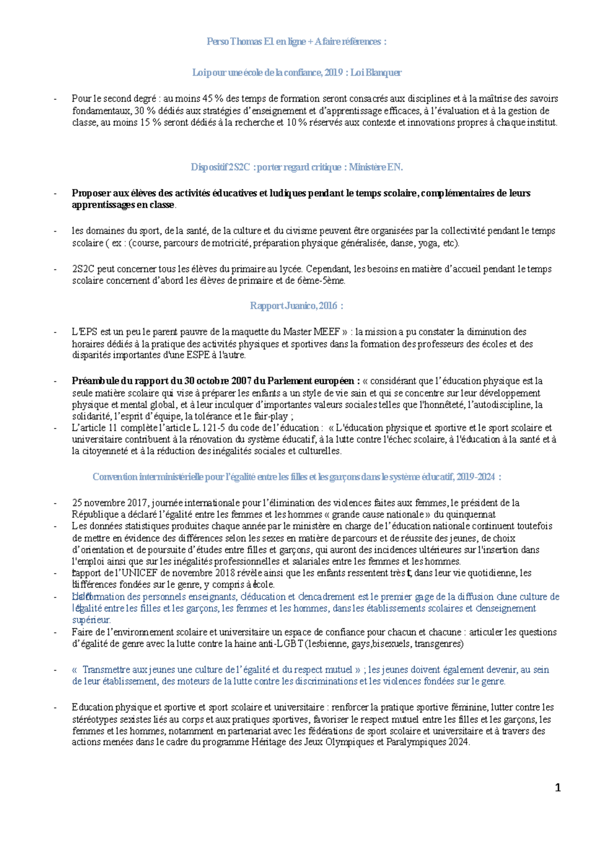 E1 références - Perso Thomas E1 en ligne + A faire références : Loi ...