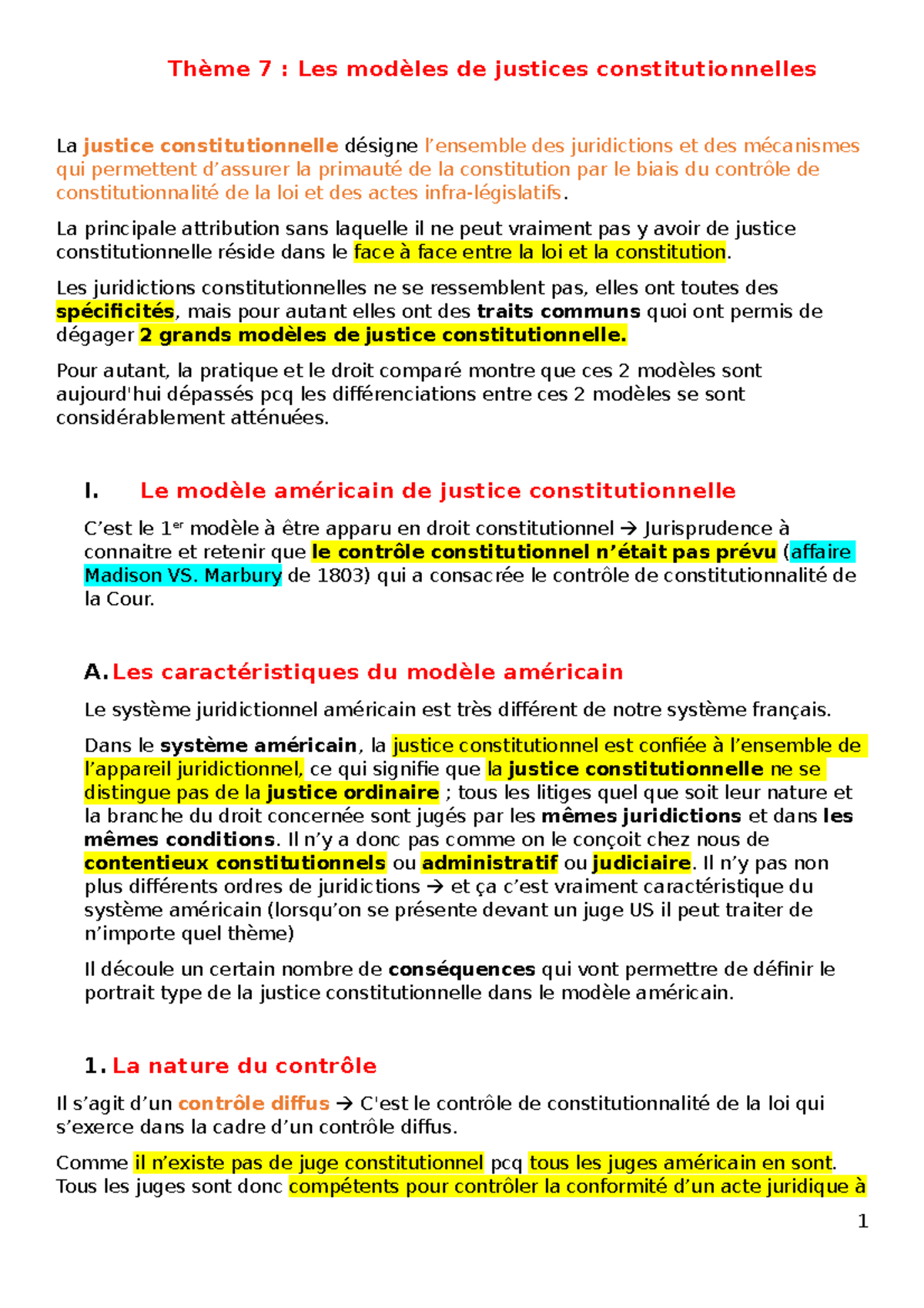 Thème 7, Les Modèles De Justice Constitutionnelles - Thème 7 : Les ...