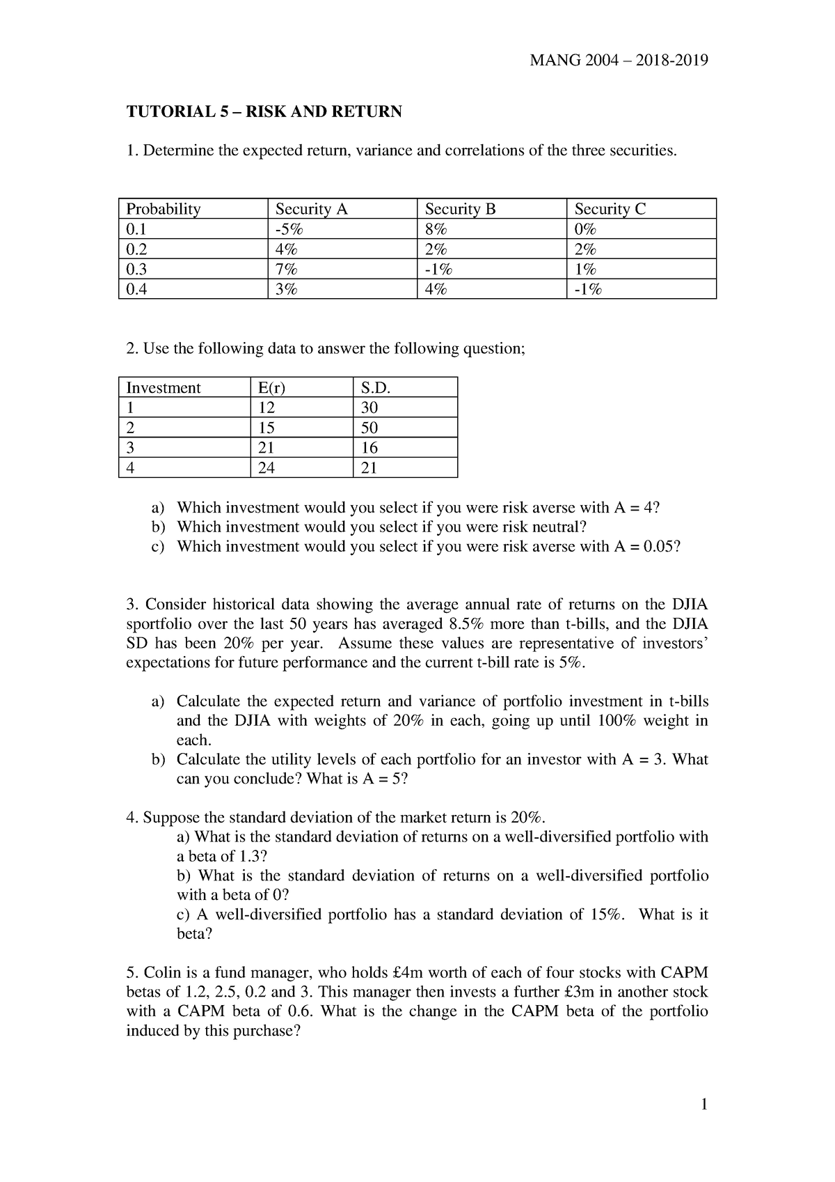 tutorial-6-risk-return-questions-mang-2004-2018-1-tutorial-5