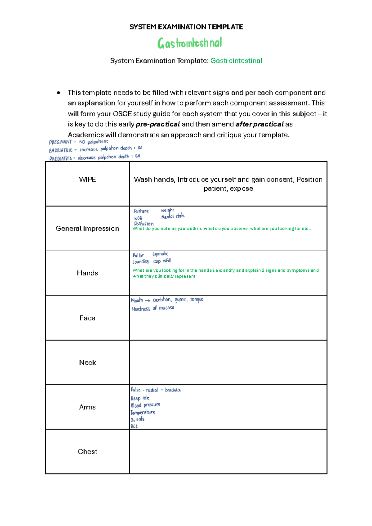 System Examination Template(1)(1) 2 - SYSTEM EXAMINATION TEMPLATE ...