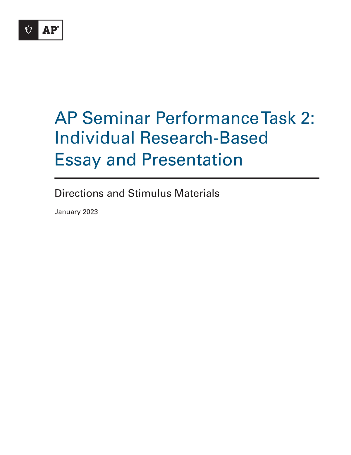 51e490eab60e8d518a77cd5f034c4b28 AP Seminar Performance Task 2