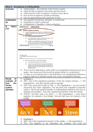 LLB301 Real Property Law notes - LLB301 Real Property Law Dr Sam Boyle ...