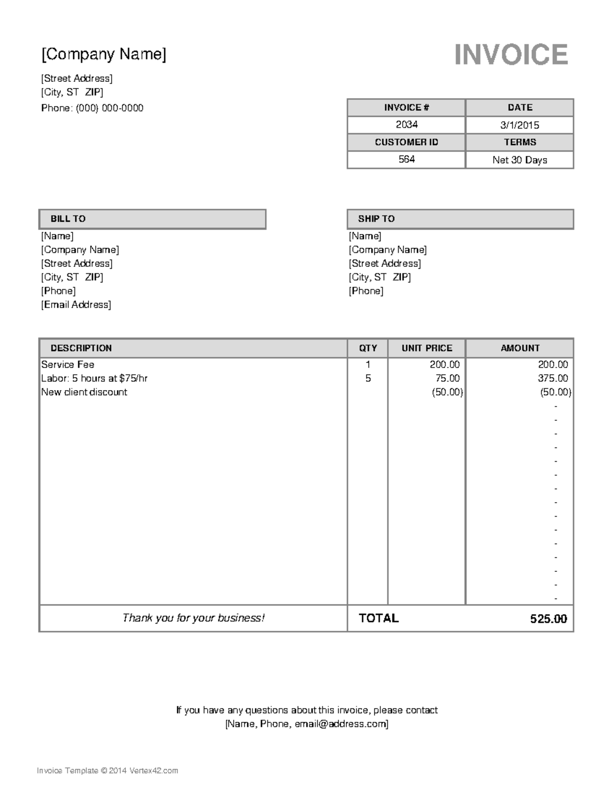 Excel Project C10 Invoice - [company Name] Invoice [street Address 