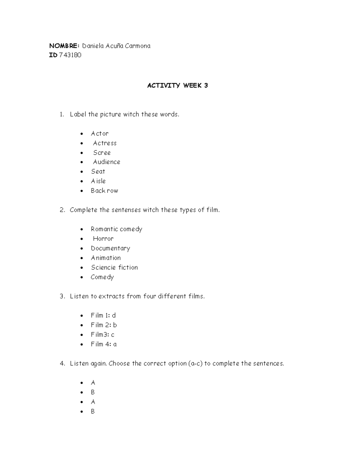 Activity WEEK 3 - NOMBRE: Daniela Acuña Carmona ID 743180 ACTIVITY WEEK ...
