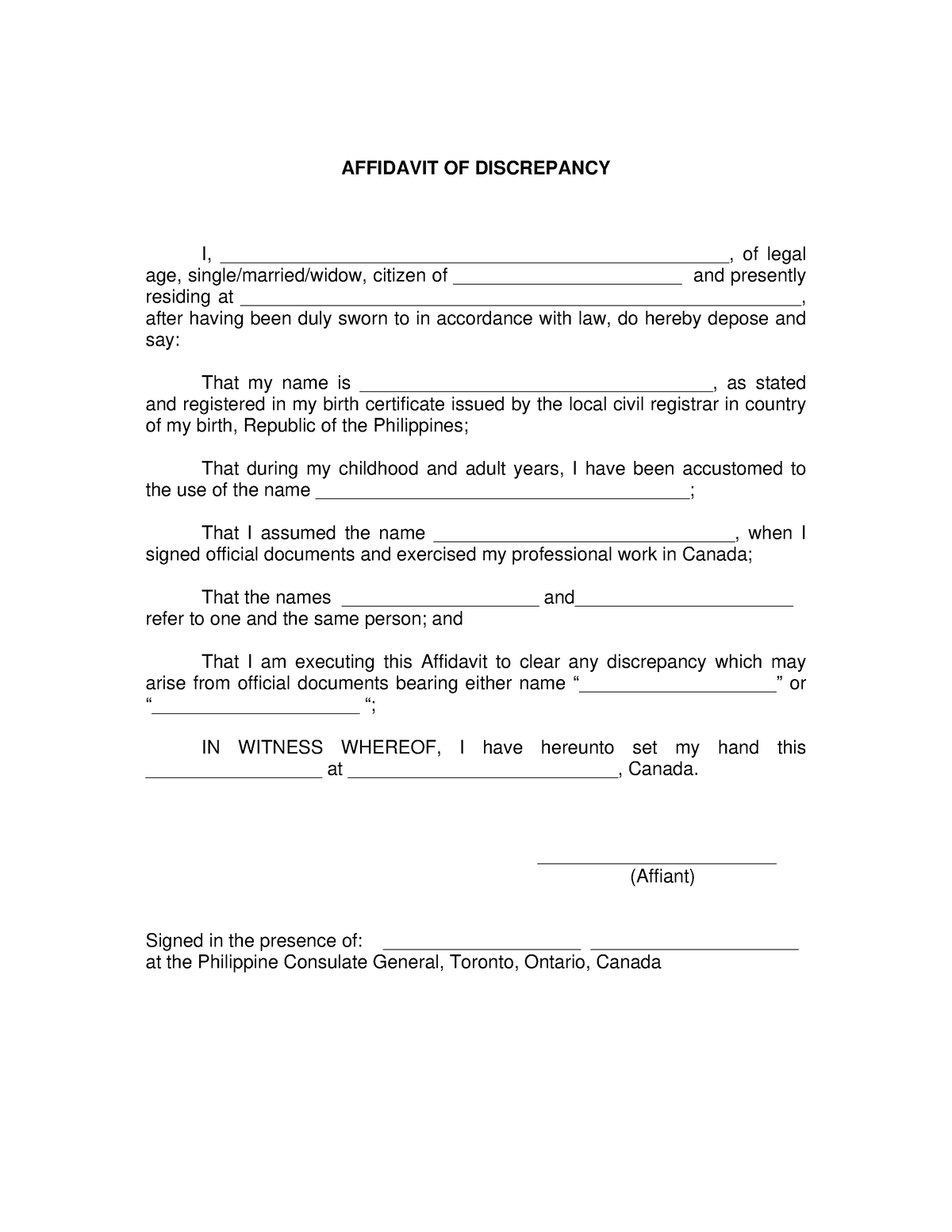 Affidavit Of Discrepancy - Methods of Research - Studocu