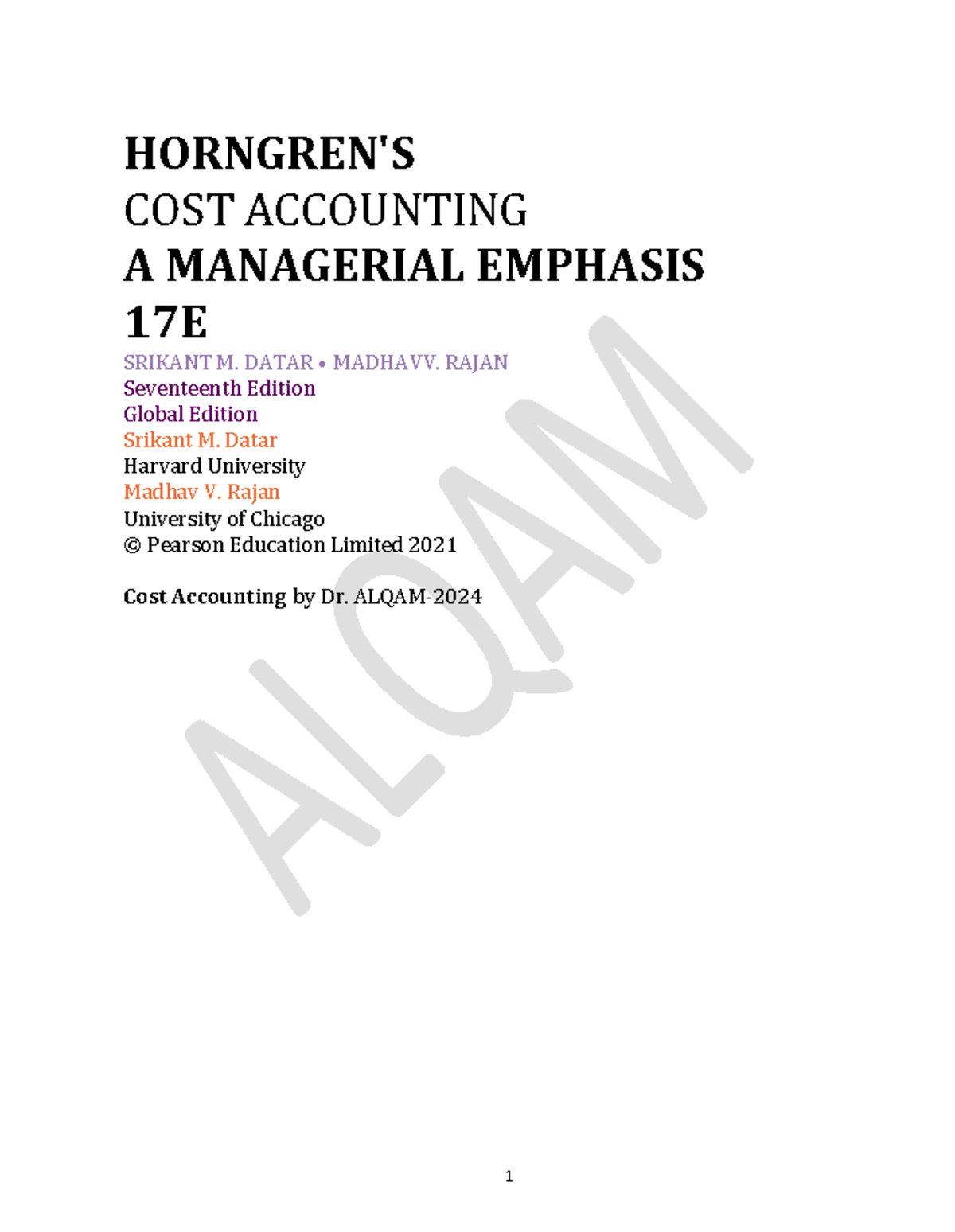 1 Ch1 The Manager And Management Accounting Horngrens Cost Accounting A Managerial Emphasis 8238